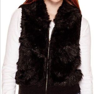 JC Penny Arizona black faux fur vest